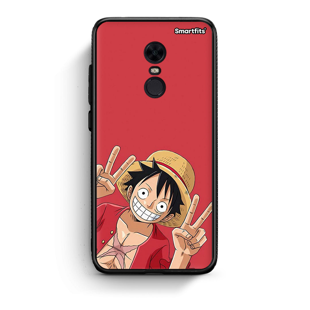 Xiaomi Redmi 5 Plus Pirate Luffy Θήκη από τη Smartfits με σχέδιο στο πίσω μέρος και μαύρο περίβλημα | Smartphone case with colorful back and black bezels by Smartfits