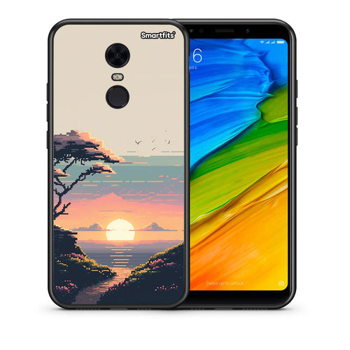 Θήκη Xiaomi Redmi 5 Plus Pixel Sunset από τη Smartfits με σχέδιο στο πίσω μέρος και μαύρο περίβλημα | Xiaomi Redmi 5 Plus Pixel Sunset case with colorful back and black bezels