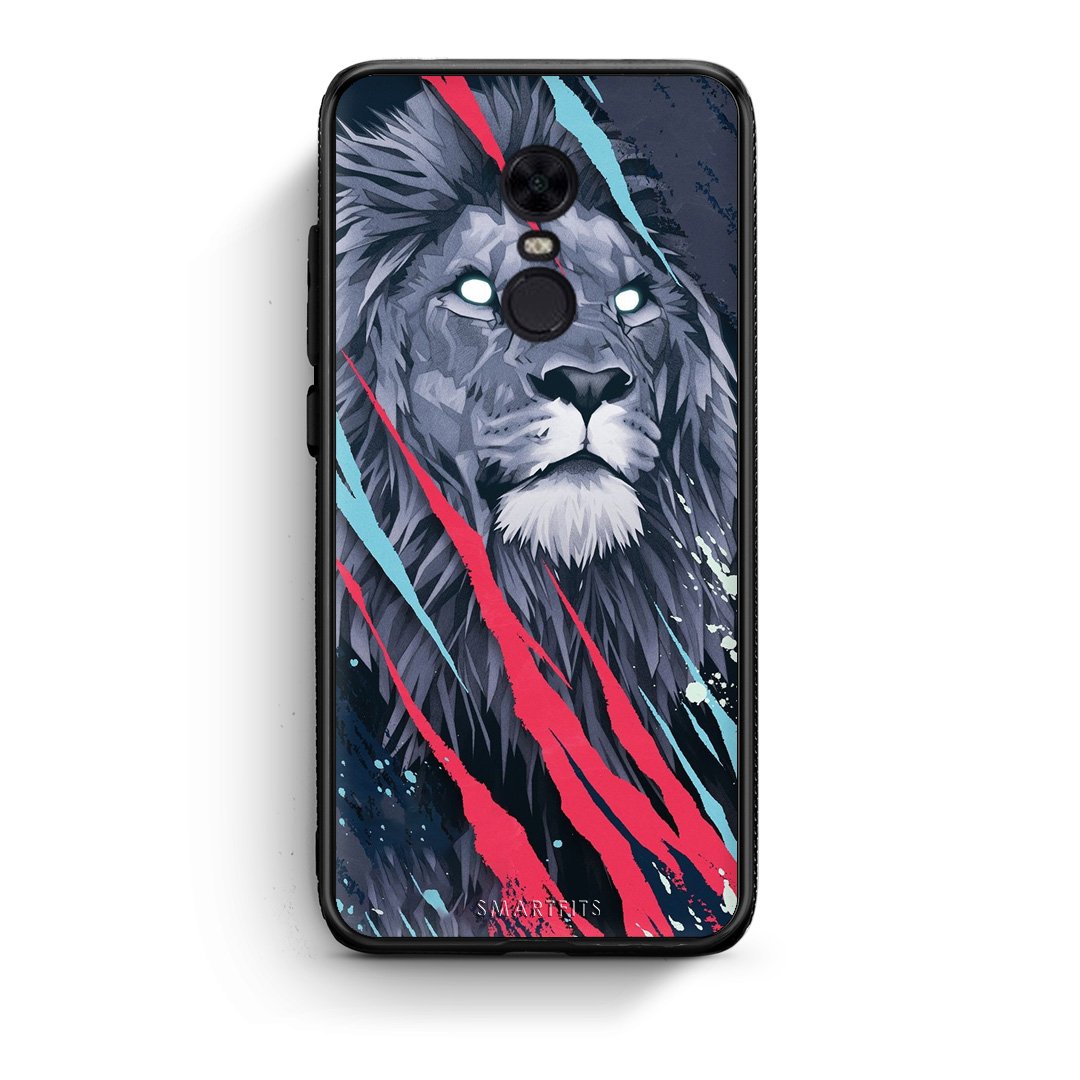 4 - Xiaomi Redmi 5 Plus Lion Designer PopArt case, cover, bumper