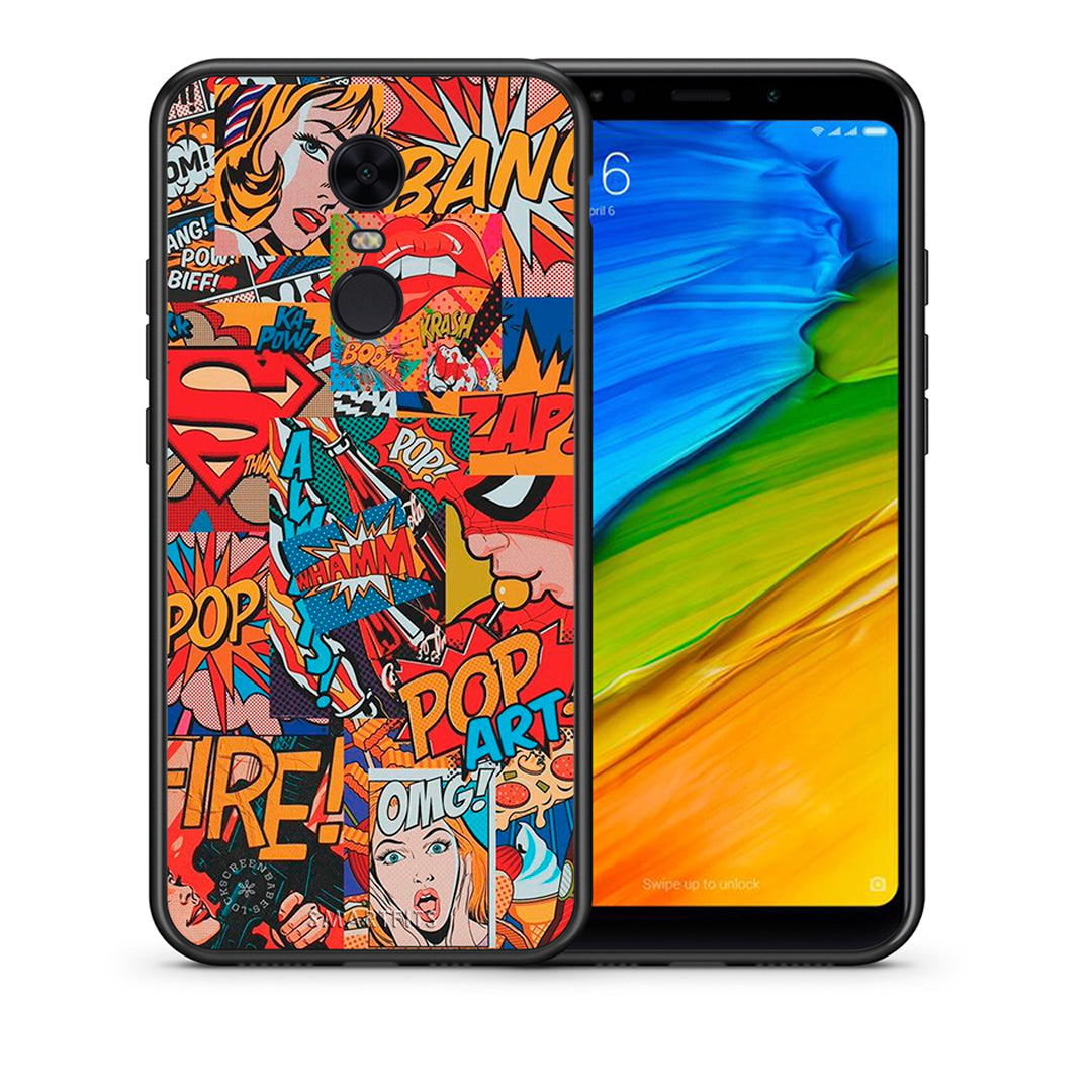 Θήκη Xiaomi Redmi 5 Plus PopArt OMG από τη Smartfits με σχέδιο στο πίσω μέρος και μαύρο περίβλημα | Xiaomi Redmi 5 Plus PopArt OMG case with colorful back and black bezels