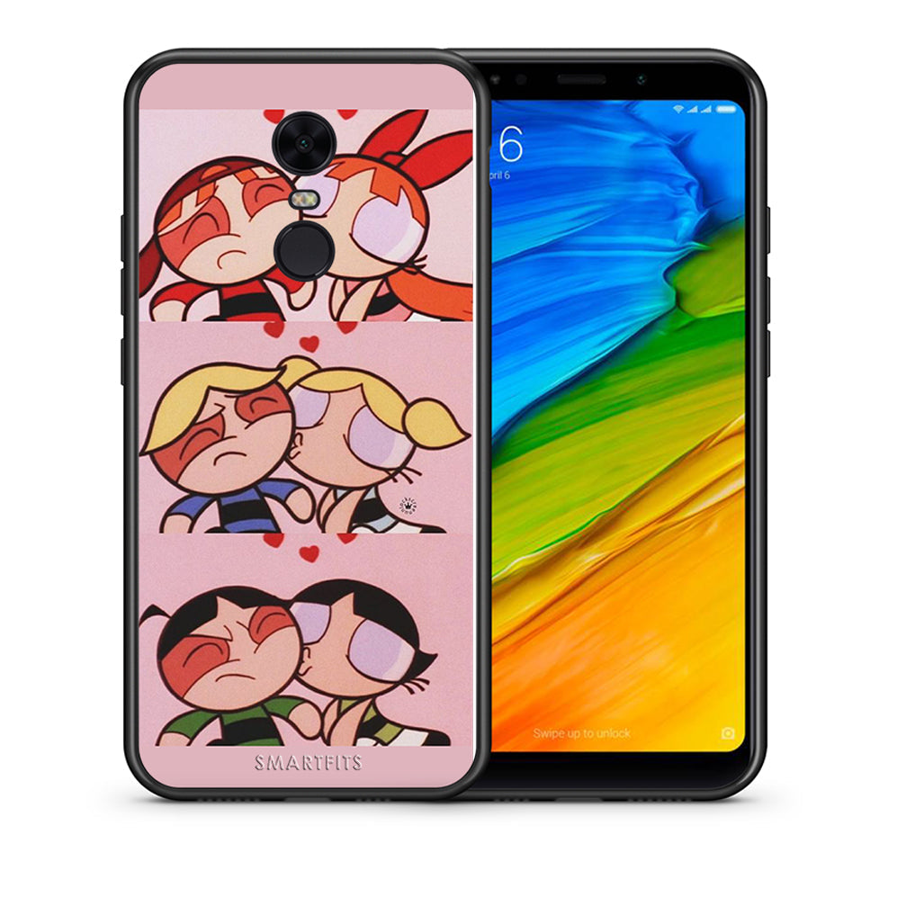 Θήκη Αγίου Βαλεντίνου Xiaomi Redmi 5 Plus Puff Love από τη Smartfits με σχέδιο στο πίσω μέρος και μαύρο περίβλημα | Xiaomi Redmi 5 Plus Puff Love case with colorful back and black bezels