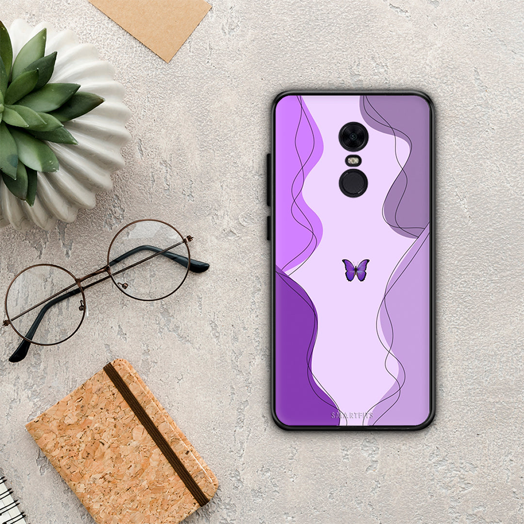 Purple Mariposa - Xiaomi Redmi 5 Plus θήκη