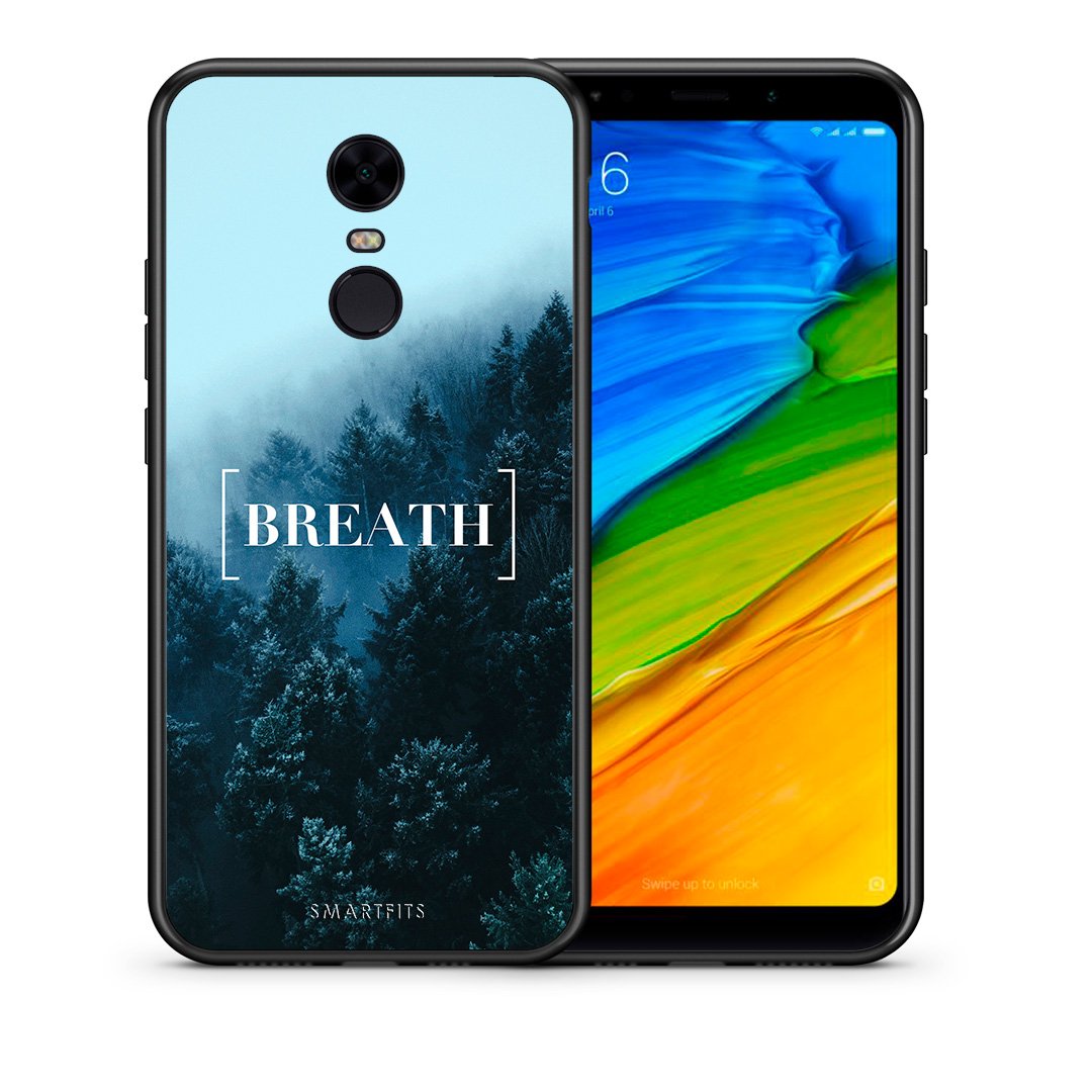 Θήκη Xiaomi Redmi 5 Plus Breath Quote από τη Smartfits με σχέδιο στο πίσω μέρος και μαύρο περίβλημα | Xiaomi Redmi 5 Plus Breath Quote case with colorful back and black bezels