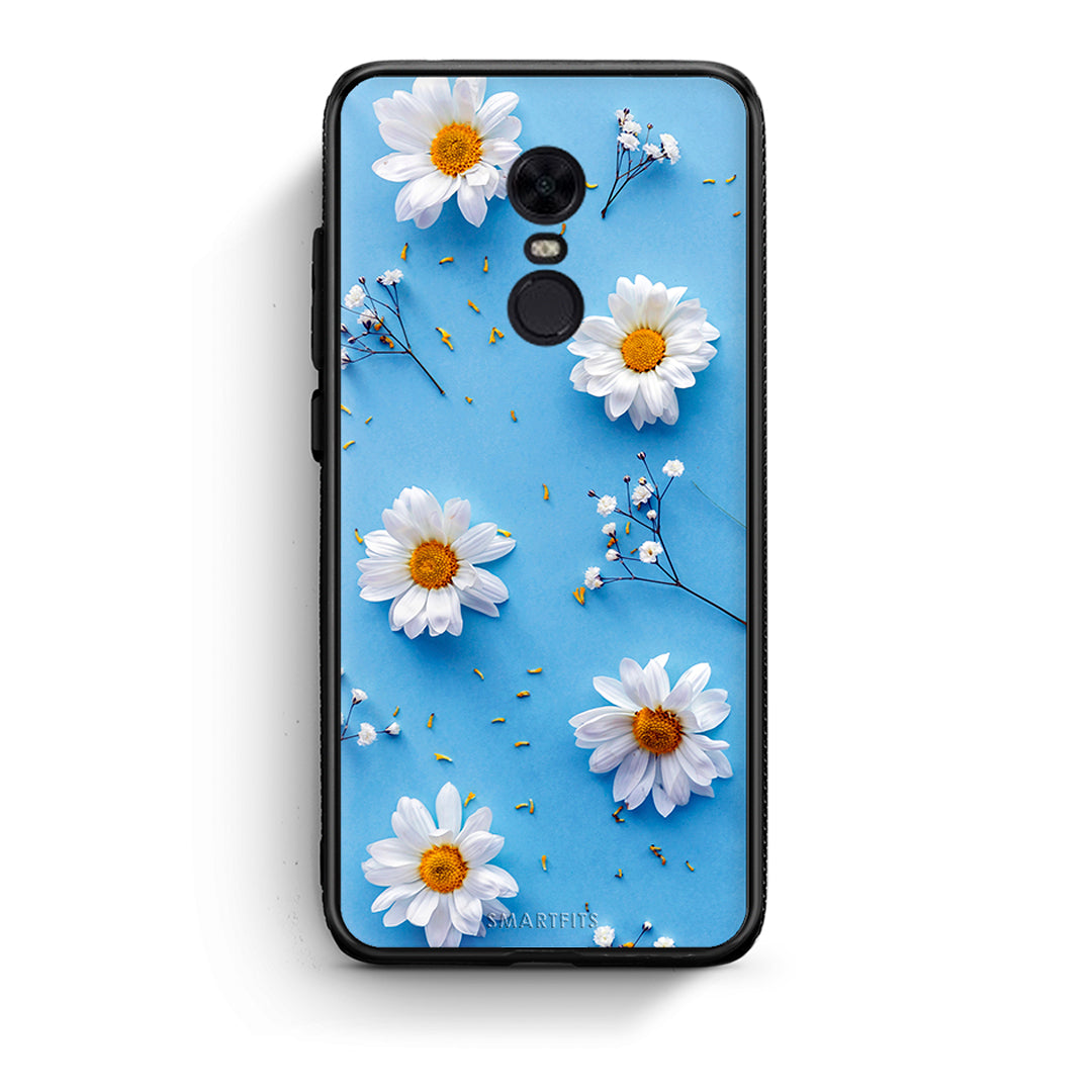 Xiaomi Redmi 5 Plus Real Daisies θήκη από τη Smartfits με σχέδιο στο πίσω μέρος και μαύρο περίβλημα | Smartphone case with colorful back and black bezels by Smartfits
