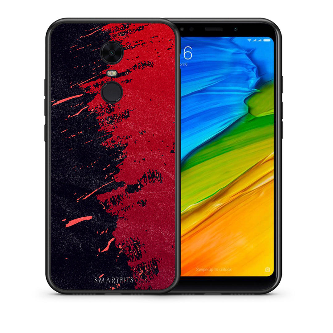 Θήκη Αγίου Βαλεντίνου Xiaomi Redmi 5 Plus Red Paint από τη Smartfits με σχέδιο στο πίσω μέρος και μαύρο περίβλημα | Xiaomi Redmi 5 Plus Red Paint case with colorful back and black bezels