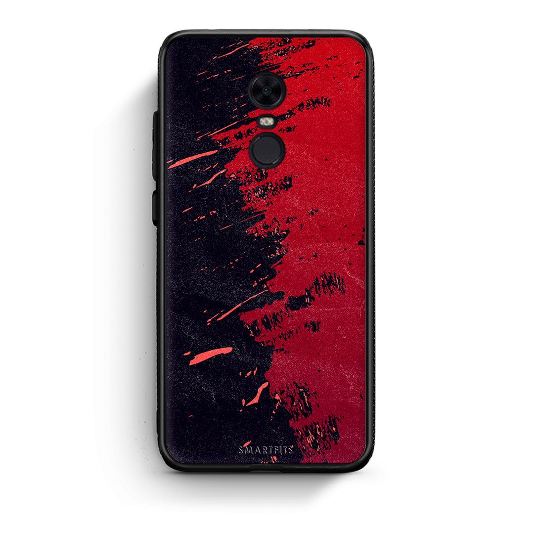 Xiaomi Redmi 5 Plus Red Paint Θήκη Αγίου Βαλεντίνου από τη Smartfits με σχέδιο στο πίσω μέρος και μαύρο περίβλημα | Smartphone case with colorful back and black bezels by Smartfits