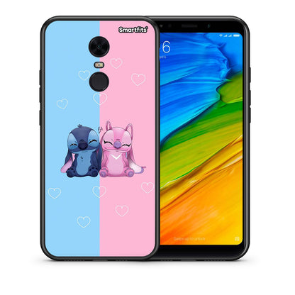 Θήκη Xiaomi Redmi 5 Plus Stitch And Angel από τη Smartfits με σχέδιο στο πίσω μέρος και μαύρο περίβλημα | Xiaomi Redmi 5 Plus Stitch And Angel case with colorful back and black bezels