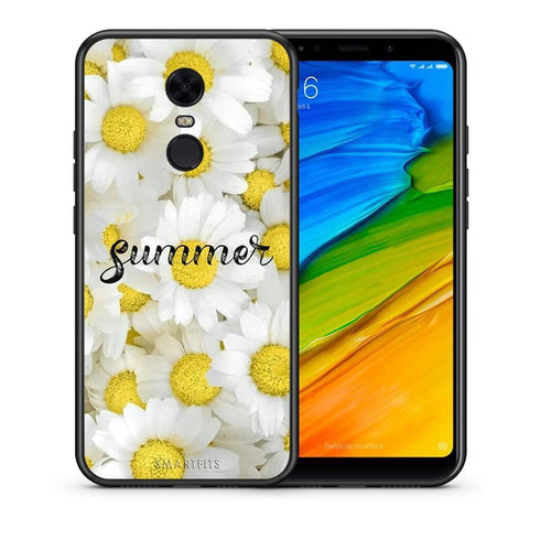 Θήκη Xiaomi Redmi 5 Plus Summer Daisies από τη Smartfits με σχέδιο στο πίσω μέρος και μαύρο περίβλημα | Xiaomi Redmi 5 Plus Summer Daisies case with colorful back and black bezels