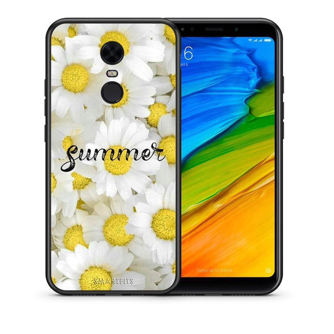 Θήκη Xiaomi Redmi 5 Plus Summer Daisies από τη Smartfits με σχέδιο στο πίσω μέρος και μαύρο περίβλημα | Xiaomi Redmi 5 Plus Summer Daisies case with colorful back and black bezels