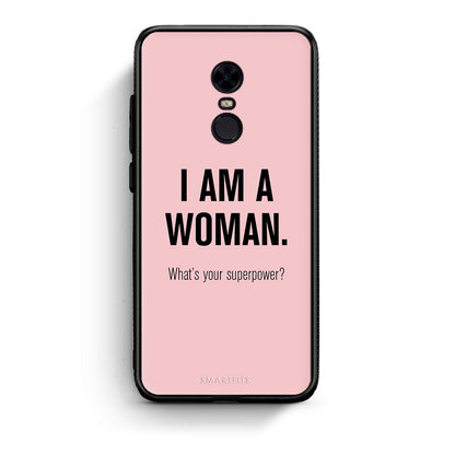 Xiaomi Redmi 5 Plus Superpower Woman θήκη από τη Smartfits με σχέδιο στο πίσω μέρος και μαύρο περίβλημα | Smartphone case with colorful back and black bezels by Smartfits