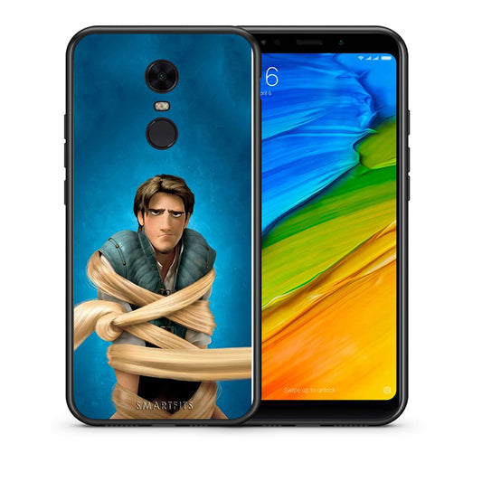 Θήκη Αγίου Βαλεντίνου Xiaomi Redmi 5 Plus Tangled 1 από τη Smartfits με σχέδιο στο πίσω μέρος και μαύρο περίβλημα | Xiaomi Redmi 5 Plus Tangled 1 case with colorful back and black bezels