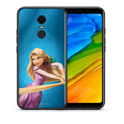 Θήκη Αγίου Βαλεντίνου Xiaomi Redmi 5 Plus Tangled 2 από τη Smartfits με σχέδιο στο πίσω μέρος και μαύρο περίβλημα | Xiaomi Redmi 5 Plus Tangled 2 case with colorful back and black bezels