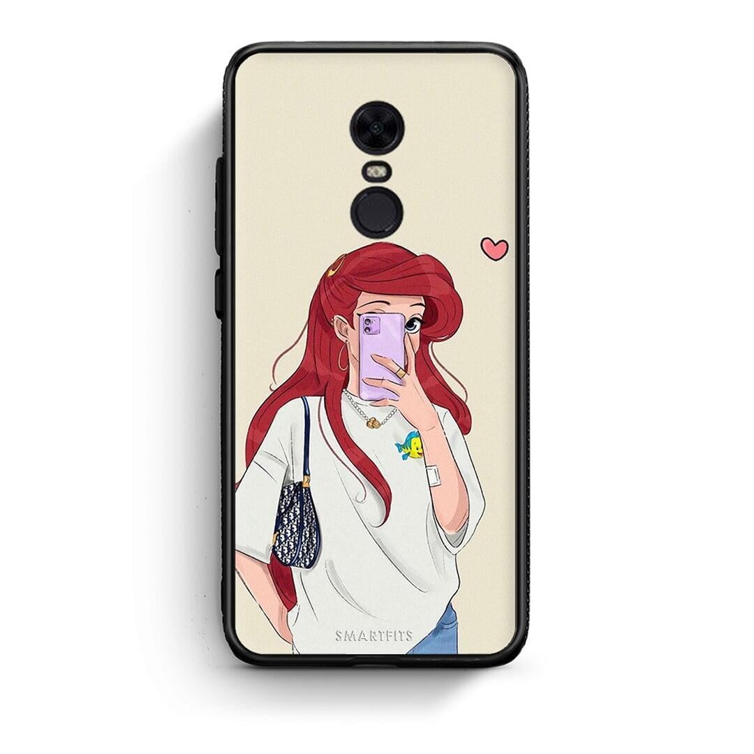 Xiaomi Redmi 5 Plus Walking Mermaid Θήκη από τη Smartfits με σχέδιο στο πίσω μέρος και μαύρο περίβλημα | Smartphone case with colorful back and black bezels by Smartfits