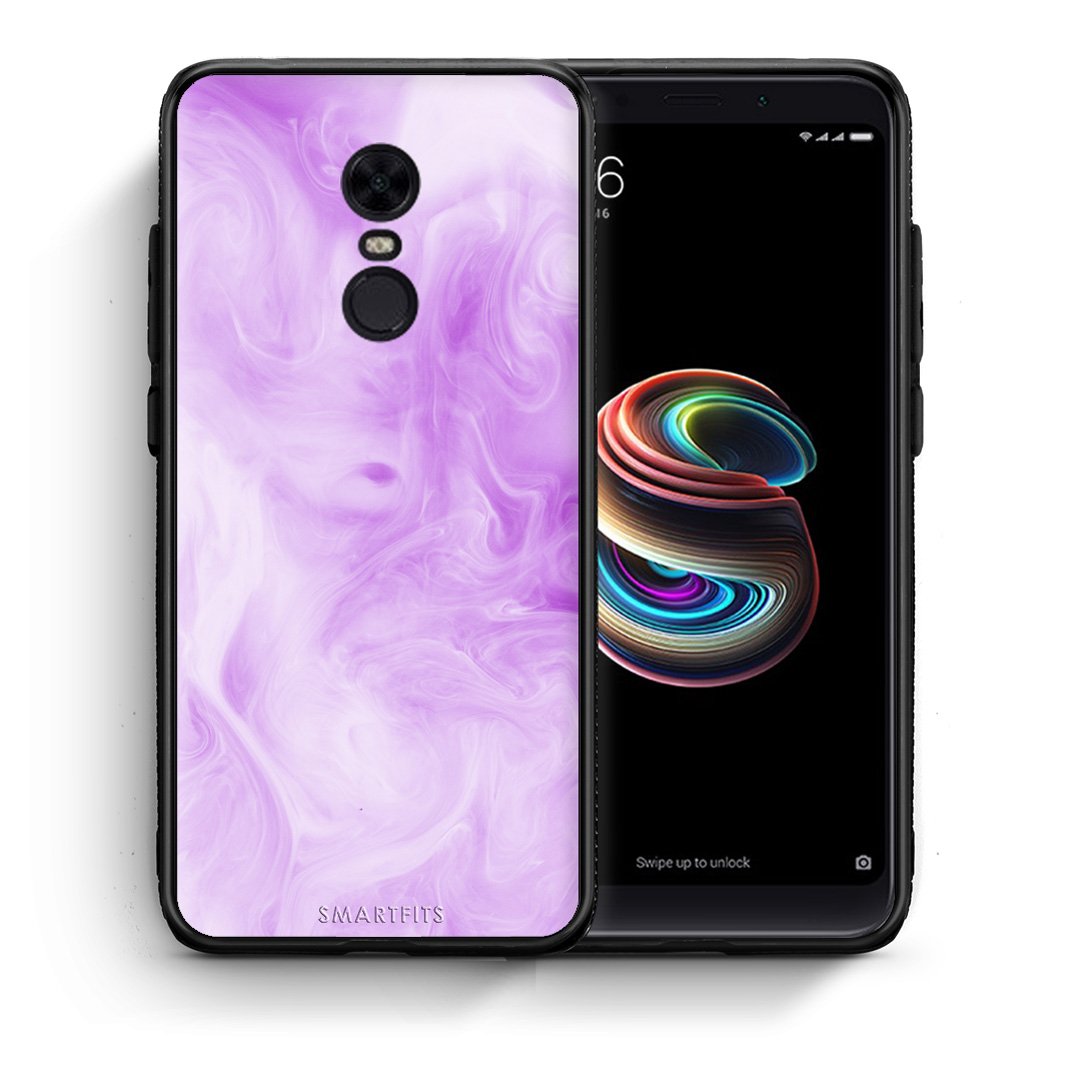 Θήκη Xiaomi Redmi 5 Plus Lavender Watercolor από τη Smartfits με σχέδιο στο πίσω μέρος και μαύρο περίβλημα | Xiaomi Redmi 5 Plus Lavender Watercolor case with colorful back and black bezels