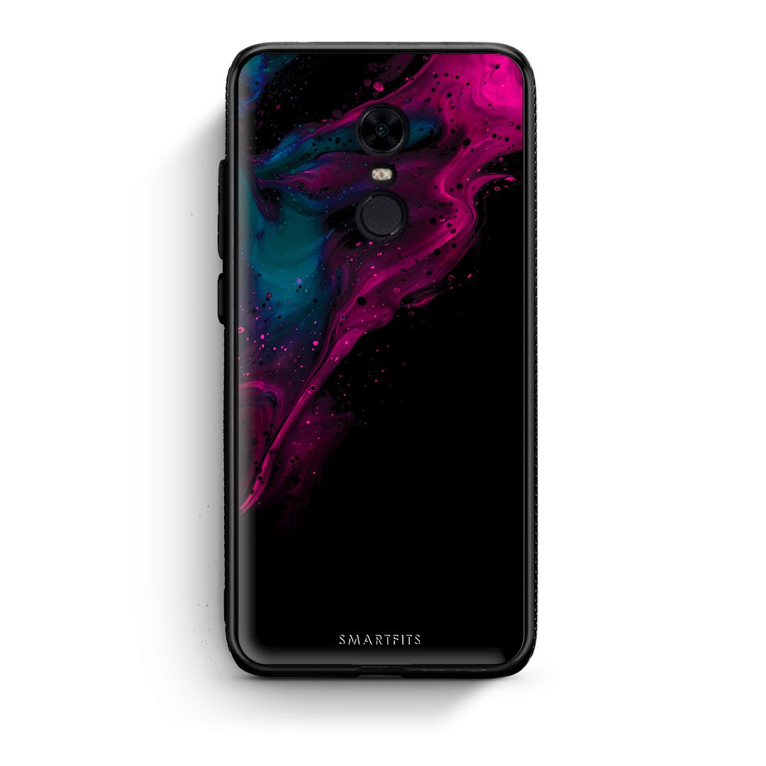 4 - Xiaomi Redmi 5 Plus Pink Black Watercolor case, cover, bumper