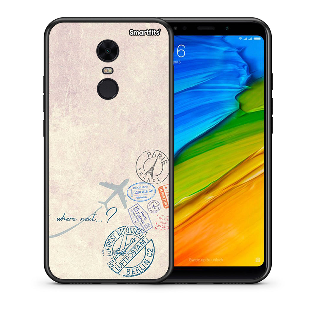 Θήκη Xiaomi Redmi 5 Plus Where Next από τη Smartfits με σχέδιο στο πίσω μέρος και μαύρο περίβλημα | Xiaomi Redmi 5 Plus Where Next case with colorful back and black bezels