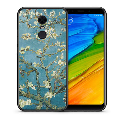 Θήκη Xiaomi Redmi 5 Plus White Blossoms από τη Smartfits με σχέδιο στο πίσω μέρος και μαύρο περίβλημα | Xiaomi Redmi 5 Plus White Blossoms case with colorful back and black bezels