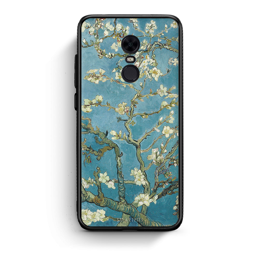Xiaomi Redmi 5 Plus White Blossoms θήκη από τη Smartfits με σχέδιο στο πίσω μέρος και μαύρο περίβλημα | Smartphone case with colorful back and black bezels by Smartfits