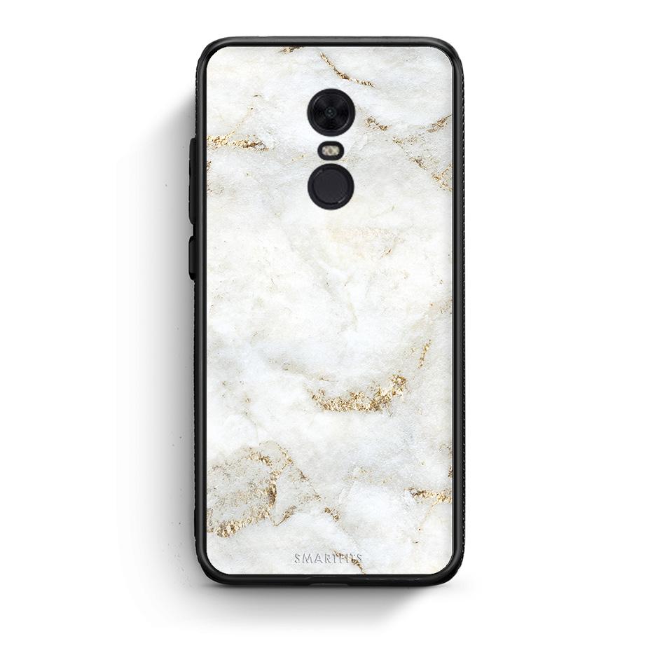 Xiaomi Redmi 5 Plus White Gold Marble θήκη από τη Smartfits με σχέδιο στο πίσω μέρος και μαύρο περίβλημα | Smartphone case with colorful back and black bezels by Smartfits
