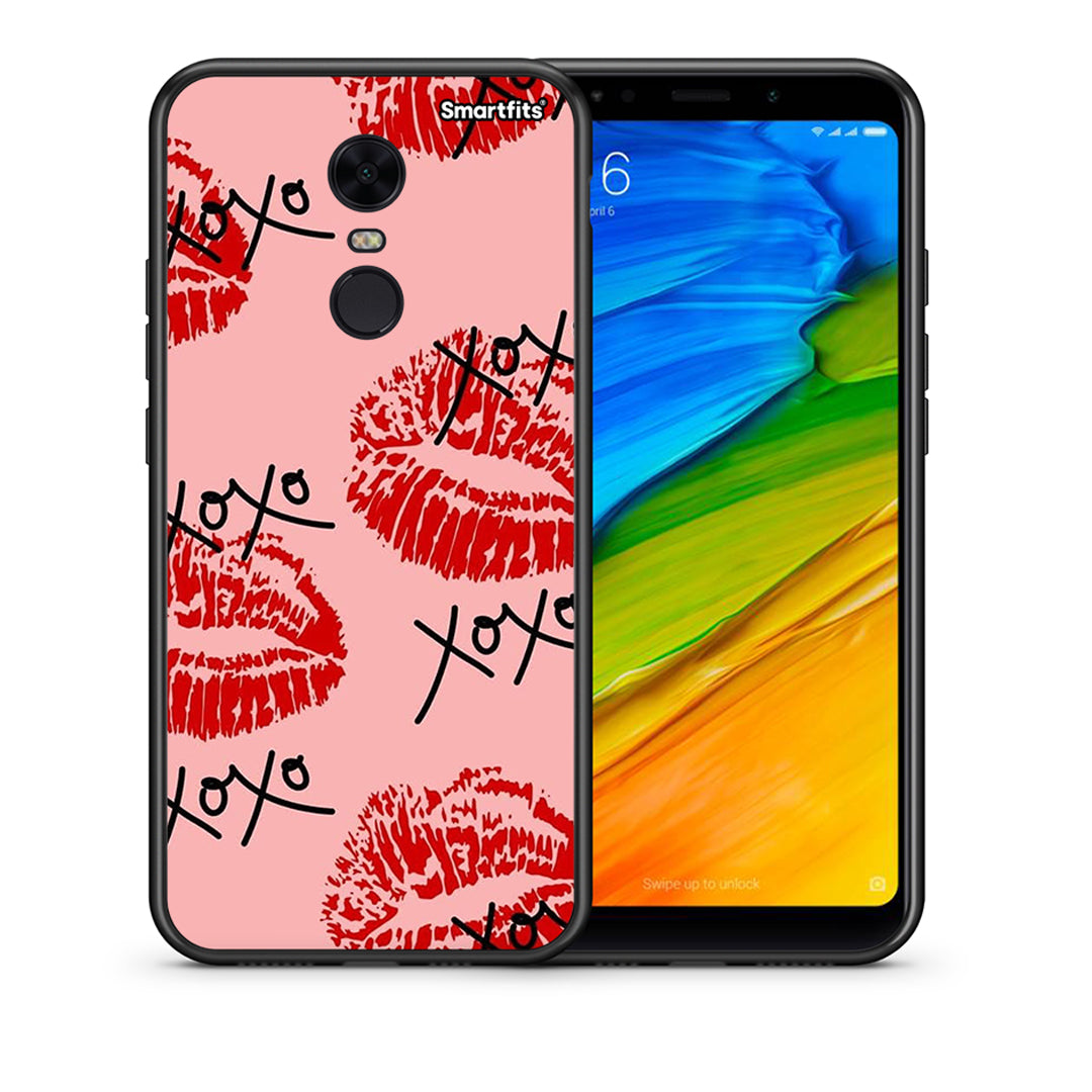 Θήκη Xiaomi Redmi 5 Plus XOXO Lips από τη Smartfits με σχέδιο στο πίσω μέρος και μαύρο περίβλημα | Xiaomi Redmi 5 Plus XOXO Lips case with colorful back and black bezels