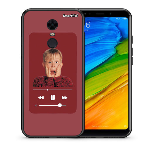 Θήκη Xiaomi Redmi 5 Plus Xmas Alone Music από τη Smartfits με σχέδιο στο πίσω μέρος και μαύρο περίβλημα | Xiaomi Redmi 5 Plus Xmas Alone Music case with colorful back and black bezels