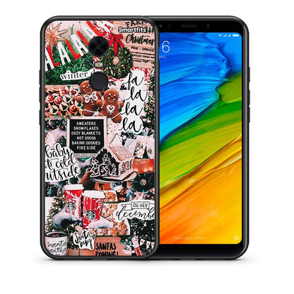 Θήκη Xiaomi Redmi 5 Plus Xmas Habbits από τη Smartfits με σχέδιο στο πίσω μέρος και μαύρο περίβλημα | Xiaomi Redmi 5 Plus Xmas Habbits case with colorful back and black bezels