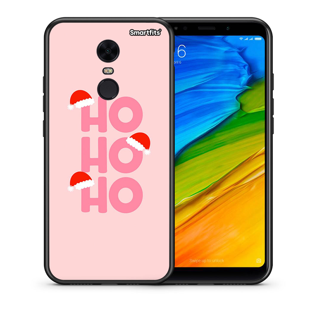 Θήκη Xiaomi Redmi 5 Plus Xmas Ho Ho Ho από τη Smartfits με σχέδιο στο πίσω μέρος και μαύρο περίβλημα | Xiaomi Redmi 5 Plus Xmas Ho Ho Ho case with colorful back and black bezels