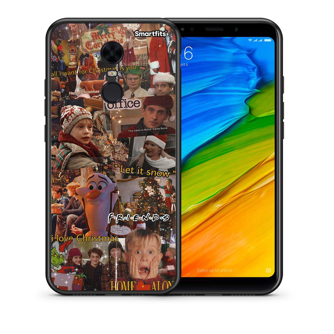 Θήκη Xiaomi Redmi 5 Plus Xmas Wishes από τη Smartfits με σχέδιο στο πίσω μέρος και μαύρο περίβλημα | Xiaomi Redmi 5 Plus Xmas Wishes case with colorful back and black bezels