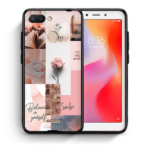 Θήκη Xiaomi Redmi 6 Aesthetic Collage από τη Smartfits με σχέδιο στο πίσω μέρος και μαύρο περίβλημα | Xiaomi Redmi 6 Aesthetic Collage case with colorful back and black bezels