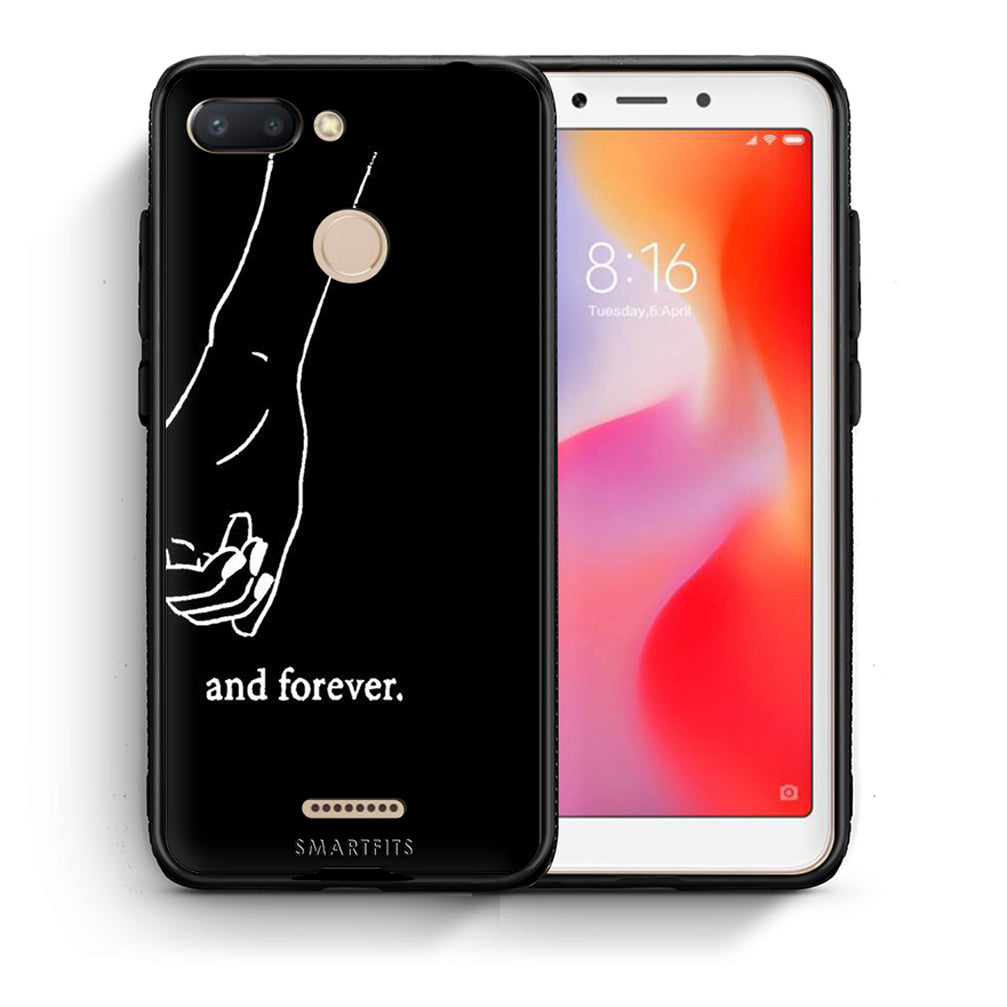 Θήκη Αγίου Βαλεντίνου Xiaomi Redmi 6 Always & Forever 2 από τη Smartfits με σχέδιο στο πίσω μέρος και μαύρο περίβλημα | Xiaomi Redmi 6 Always & Forever 2 case with colorful back and black bezels