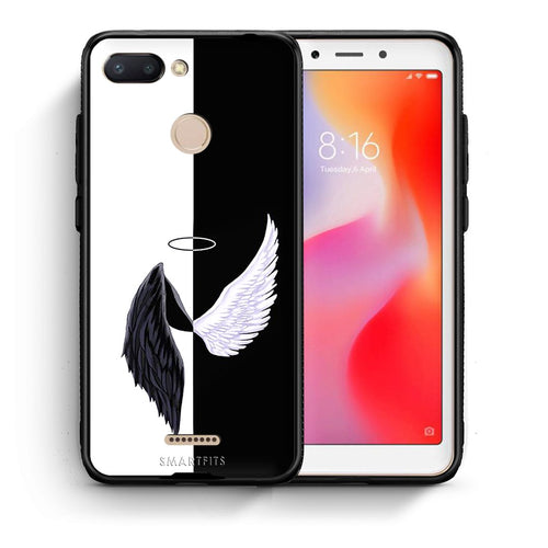 Θήκη Xiaomi Redmi 6 Angels Demons από τη Smartfits με σχέδιο στο πίσω μέρος και μαύρο περίβλημα | Xiaomi Redmi 6 Angels Demons case with colorful back and black bezels