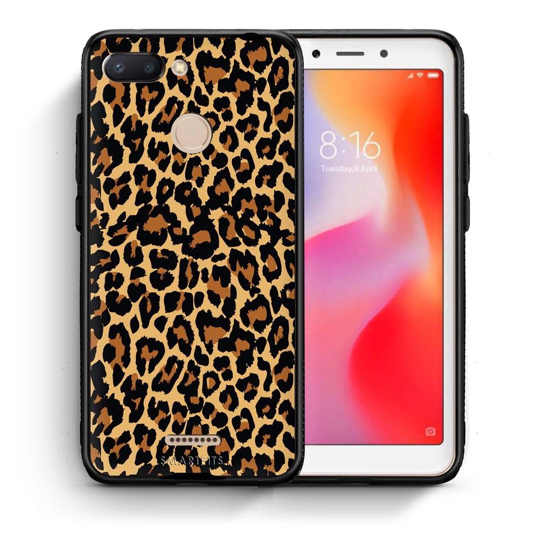 Θήκη Xiaomi Redmi 6 Leopard Animal από τη Smartfits με σχέδιο στο πίσω μέρος και μαύρο περίβλημα | Xiaomi Redmi 6 Leopard Animal case with colorful back and black bezels
