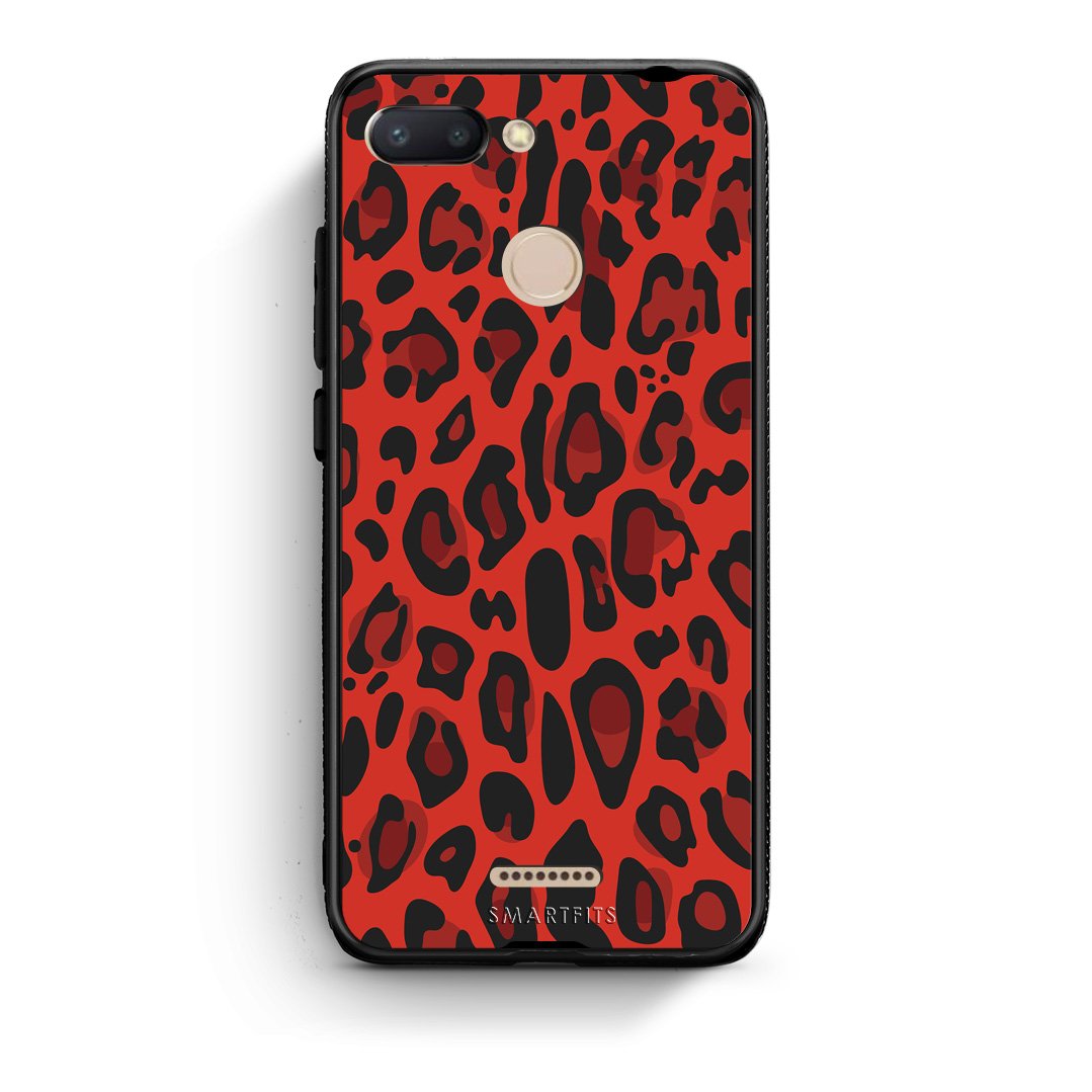 4 - Xiaomi Redmi 6 Red Leopard Animal case, cover, bumper