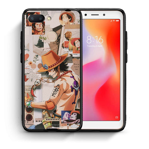 Θήκη Xiaomi Redmi 6 Anime Collage από τη Smartfits με σχέδιο στο πίσω μέρος και μαύρο περίβλημα | Xiaomi Redmi 6 Anime Collage case with colorful back and black bezels