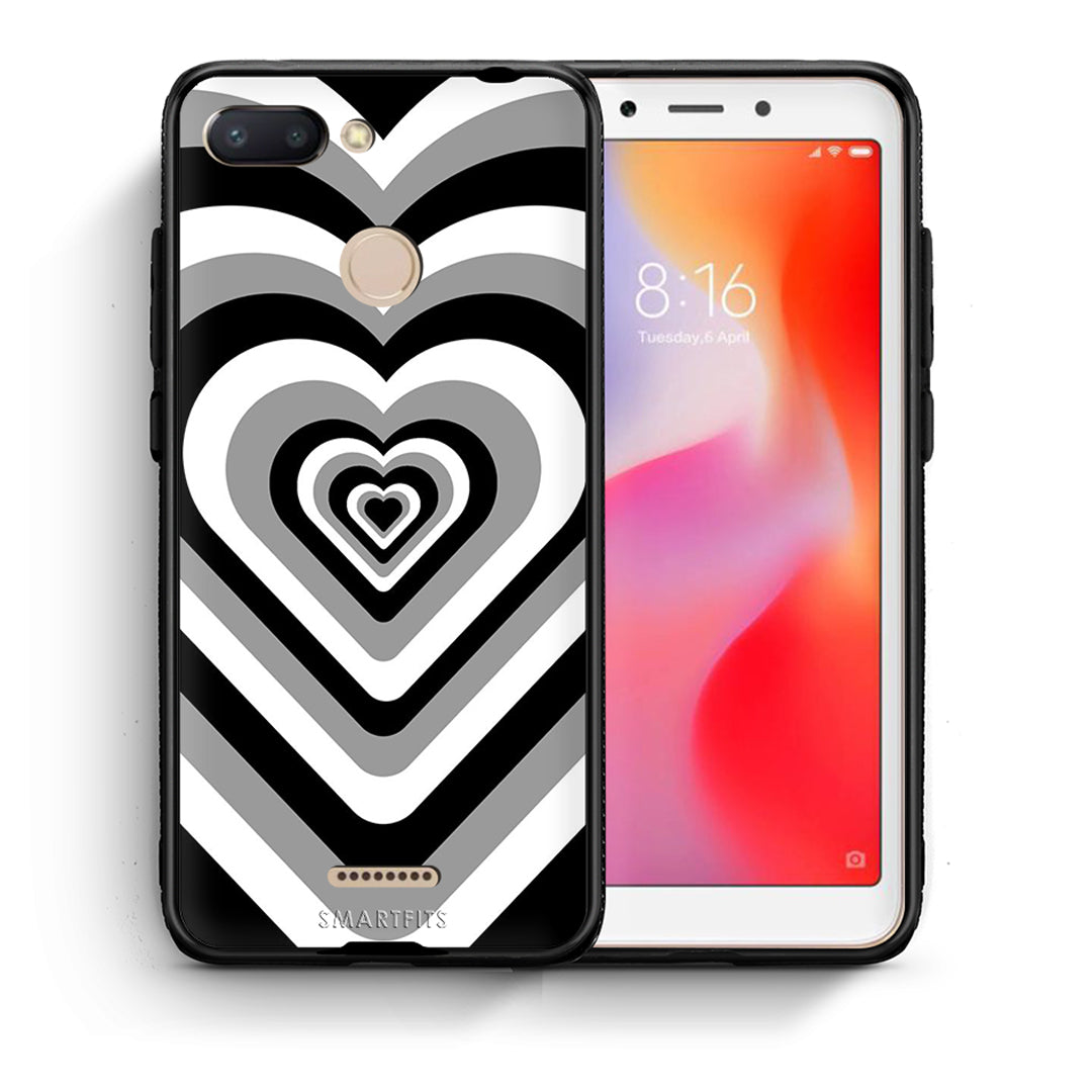 Θήκη Xiaomi Redmi 6 Black Hearts από τη Smartfits με σχέδιο στο πίσω μέρος και μαύρο περίβλημα | Xiaomi Redmi 6 Black Hearts case with colorful back and black bezels