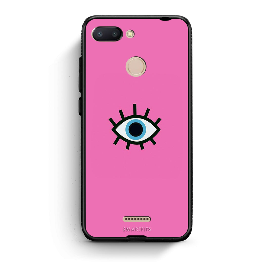 Xiaomi Redmi 6 Blue Eye Pink θήκη από τη Smartfits με σχέδιο στο πίσω μέρος και μαύρο περίβλημα | Smartphone case with colorful back and black bezels by Smartfits