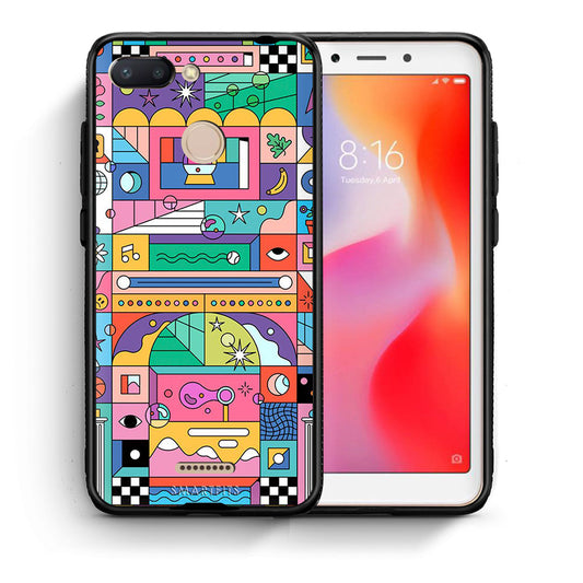 Θήκη Xiaomi Redmi 6 Bubbles Soap από τη Smartfits με σχέδιο στο πίσω μέρος και μαύρο περίβλημα | Xiaomi Redmi 6 Bubbles Soap case with colorful back and black bezels
