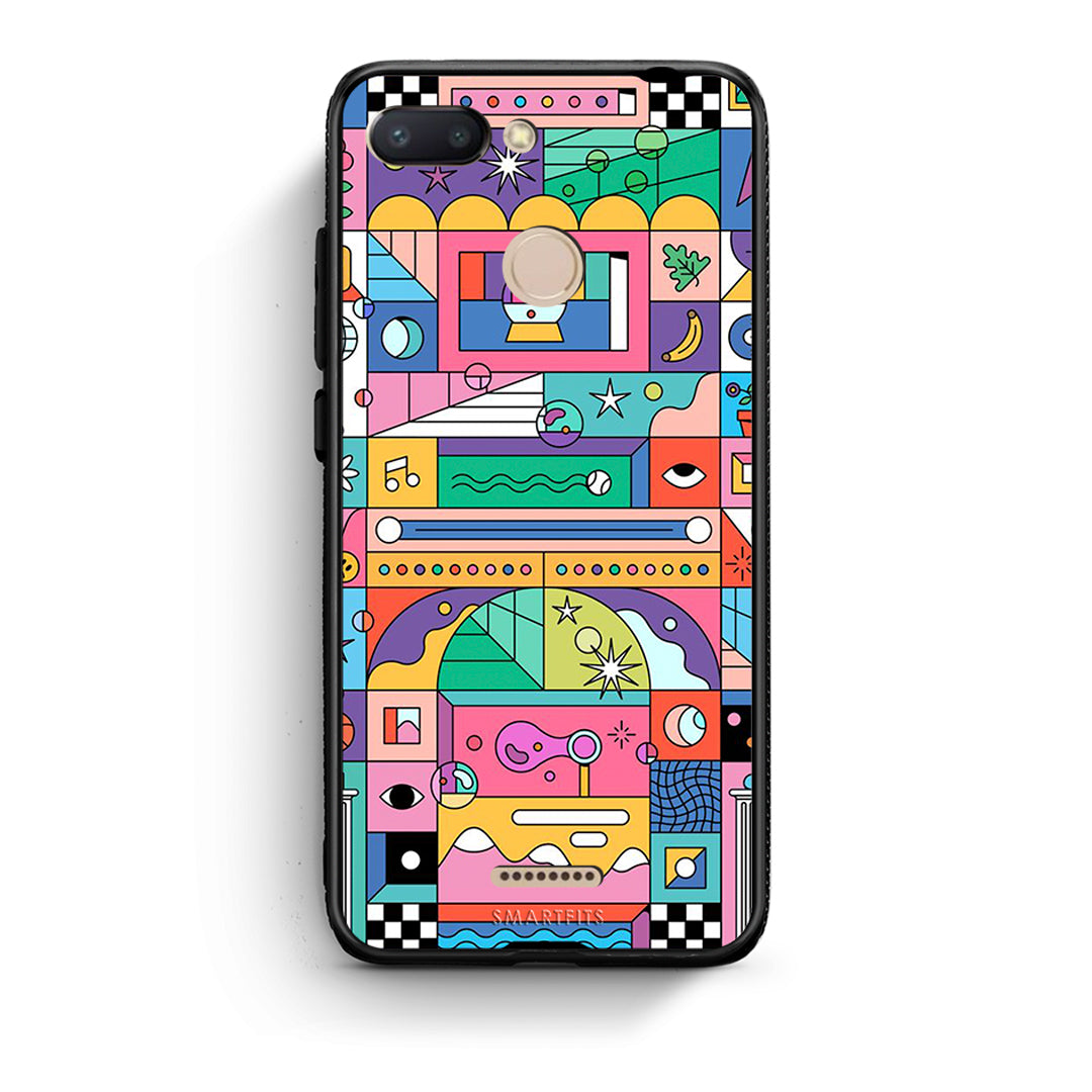 Xiaomi Redmi 6 Bubbles Soap θήκη από τη Smartfits με σχέδιο στο πίσω μέρος και μαύρο περίβλημα | Smartphone case with colorful back and black bezels by Smartfits