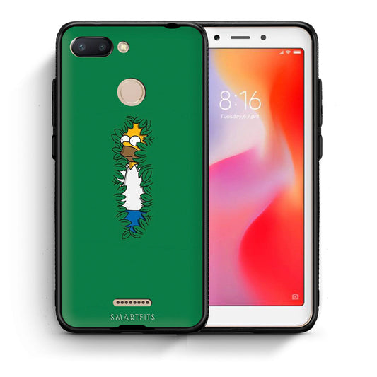 Θήκη Αγίου Βαλεντίνου Xiaomi Redmi 6 Bush Man από τη Smartfits με σχέδιο στο πίσω μέρος και μαύρο περίβλημα | Xiaomi Redmi 6 Bush Man case with colorful back and black bezels