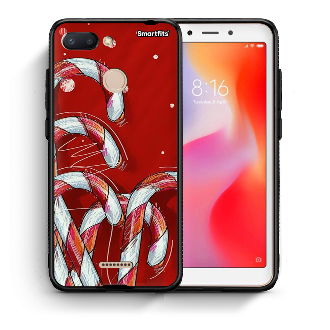 Θήκη Xiaomi Redmi 6 Candy Cane από τη Smartfits με σχέδιο στο πίσω μέρος και μαύρο περίβλημα | Xiaomi Redmi 6 Candy Cane case with colorful back and black bezels