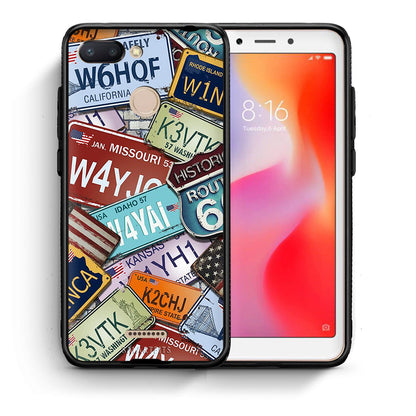 Θήκη Xiaomi Redmi 6 Car Plates από τη Smartfits με σχέδιο στο πίσω μέρος και μαύρο περίβλημα | Xiaomi Redmi 6 Car Plates case with colorful back and black bezels