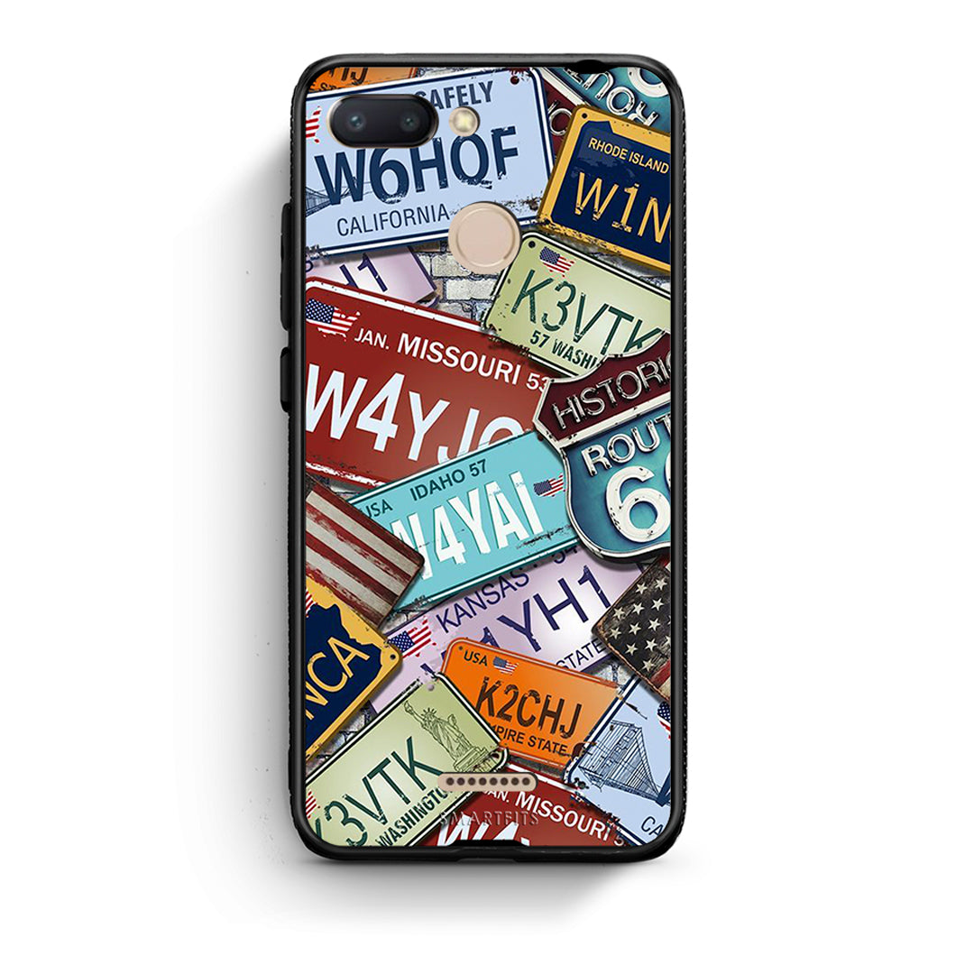 Xiaomi Redmi 6 Car Plates θήκη από τη Smartfits με σχέδιο στο πίσω μέρος και μαύρο περίβλημα | Smartphone case with colorful back and black bezels by Smartfits