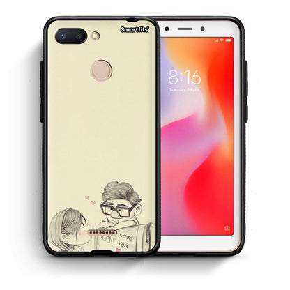 Θήκη Xiaomi Redmi 6 Carl And Ellie από τη Smartfits με σχέδιο στο πίσω μέρος και μαύρο περίβλημα | Xiaomi Redmi 6 Carl And Ellie case with colorful back and black bezels