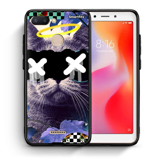 Θήκη Xiaomi Redmi 6 Cat Collage από τη Smartfits με σχέδιο στο πίσω μέρος και μαύρο περίβλημα | Xiaomi Redmi 6 Cat Collage case with colorful back and black bezels