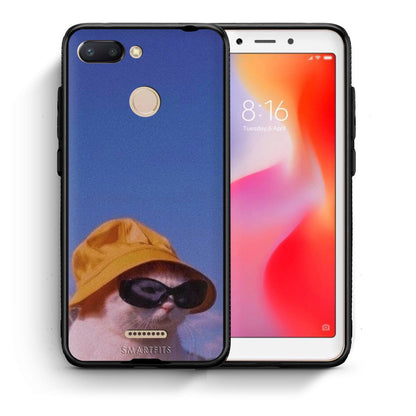 Θήκη Xiaomi Redmi 6 Cat Diva από τη Smartfits με σχέδιο στο πίσω μέρος και μαύρο περίβλημα | Xiaomi Redmi 6 Cat Diva case with colorful back and black bezels