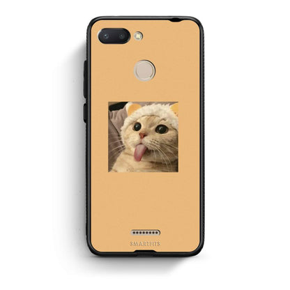 Xiaomi Redmi 6 Cat Tongue θήκη από τη Smartfits με σχέδιο στο πίσω μέρος και μαύρο περίβλημα | Smartphone case with colorful back and black bezels by Smartfits
