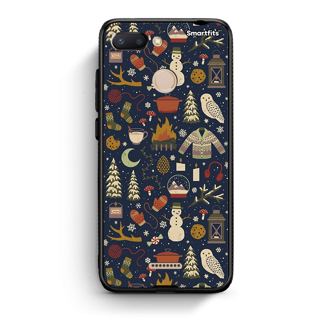 Xiaomi Redmi 6 Christmas Elements θήκη από τη Smartfits με σχέδιο στο πίσω μέρος και μαύρο περίβλημα | Smartphone case with colorful back and black bezels by Smartfits