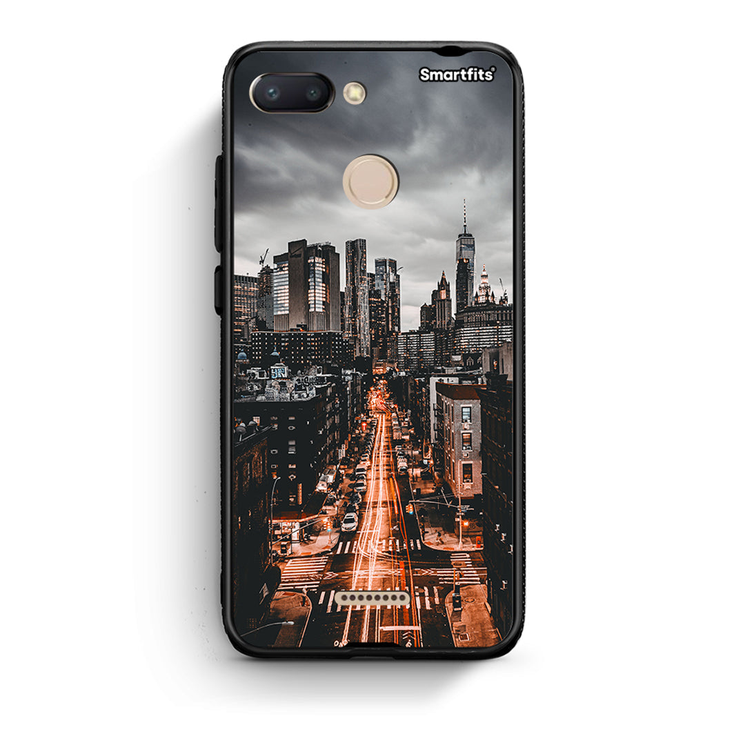 Xiaomi Redmi 6 City Lights θήκη από τη Smartfits με σχέδιο στο πίσω μέρος και μαύρο περίβλημα | Smartphone case with colorful back and black bezels by Smartfits