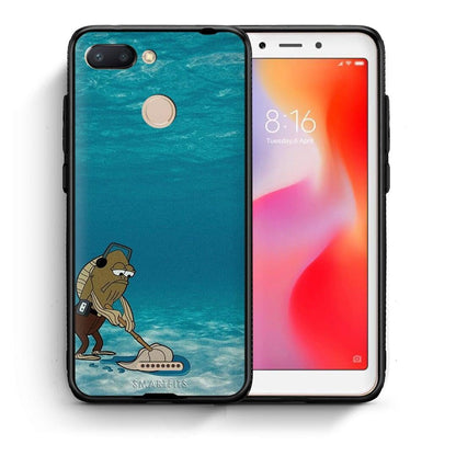 Θήκη Xiaomi Redmi 6 Clean The Ocean από τη Smartfits με σχέδιο στο πίσω μέρος και μαύρο περίβλημα | Xiaomi Redmi 6 Clean The Ocean case with colorful back and black bezels
