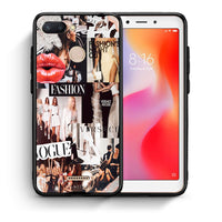 Thumbnail for Θήκη Αγίου Βαλεντίνου Xiaomi Redmi 6 Collage Fashion από τη Smartfits με σχέδιο στο πίσω μέρος και μαύρο περίβλημα | Xiaomi Redmi 6 Collage Fashion case with colorful back and black bezels